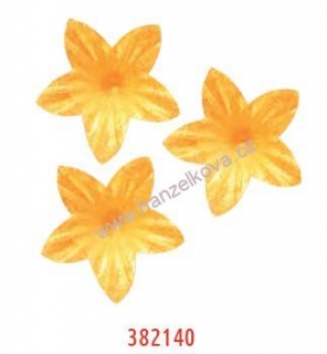 Dekorace z jedlého papíru - květ mini perlový zlatý 50ks
