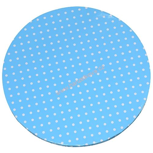 Podložka 35 cm - modrá s puntíky