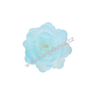 Oplatková růže malá stínovaná modrá - 1 kus