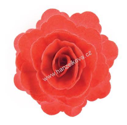 Dekorace z jedlého papíru Růže čínská XL červená