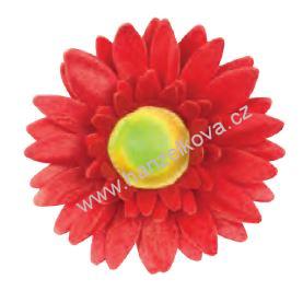 Dekorace z jedlého papíru Gerbera červená