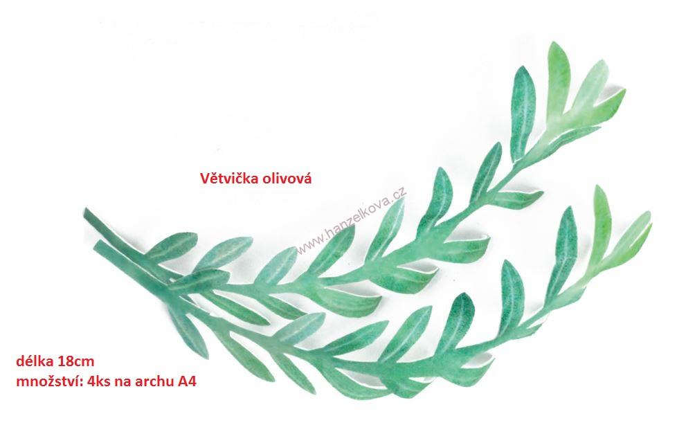 Větvička olivová z jedlého papíru - 4ks