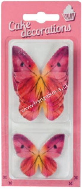 Motýlci z jedlého papíru růžoví - 8ks