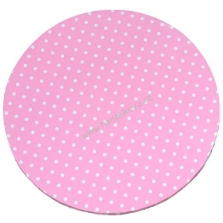 Podložka 35 cm - růžová s puntíky