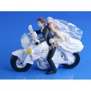 Svatební figurka - na motorce