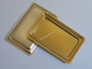 Podložka PET zlatá minidezert obdélník11x7cm