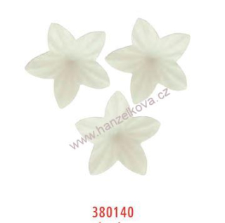 Dekorace z jedlého papíru - květ mini bílý 50ks