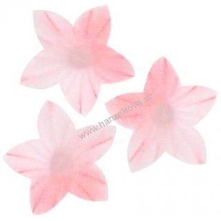 Dekorace z jedlého papíru - květ mini stínovaný růžový 50ks