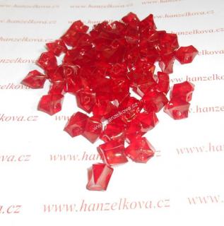 Krystalky s dírkou červené 10ks