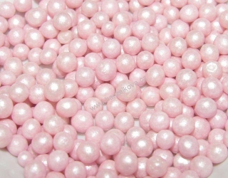 Cukrovo-rýžové kuličky světle růžové s perletí 80g