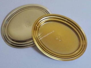 Podložka PET zlatá minidezert ovál 8,3x6,3cm