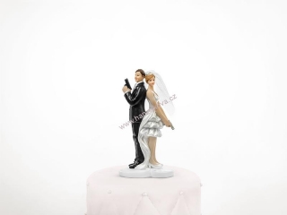 Svatební figurka - Novomanželé tajní agenti