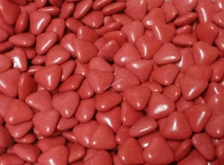 Srdíčka čokoládová červená - konfety 50g