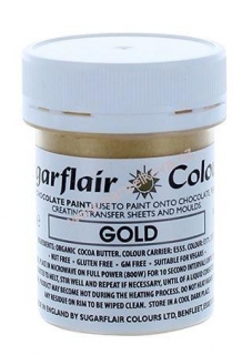 Barva na bázi kakaového másla Sugarflair Gold 35g