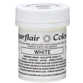 Barva na bázi kakaového másla Sugarflair White 35g