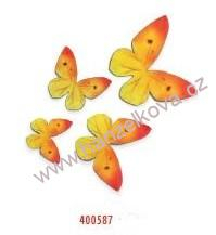 Motýlci z jedlého papíru žlutí - 87 ks