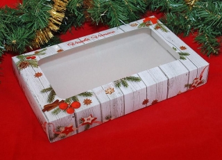 Krabice vánoční tradiční 25x15x3,7cm
