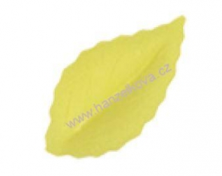 Dekorace z jedlého papíru - lístek žlutý 10ks
