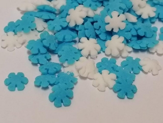 Cukrové vločky 9mm bílé a modré 70g