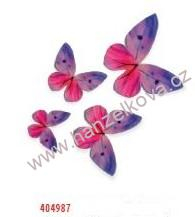 Motýlci z jedlého papíru stín. fialoví - 87 ks